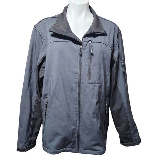 Free Country water resistant jacket gray black zip pockets Large - Picture 9 of 12